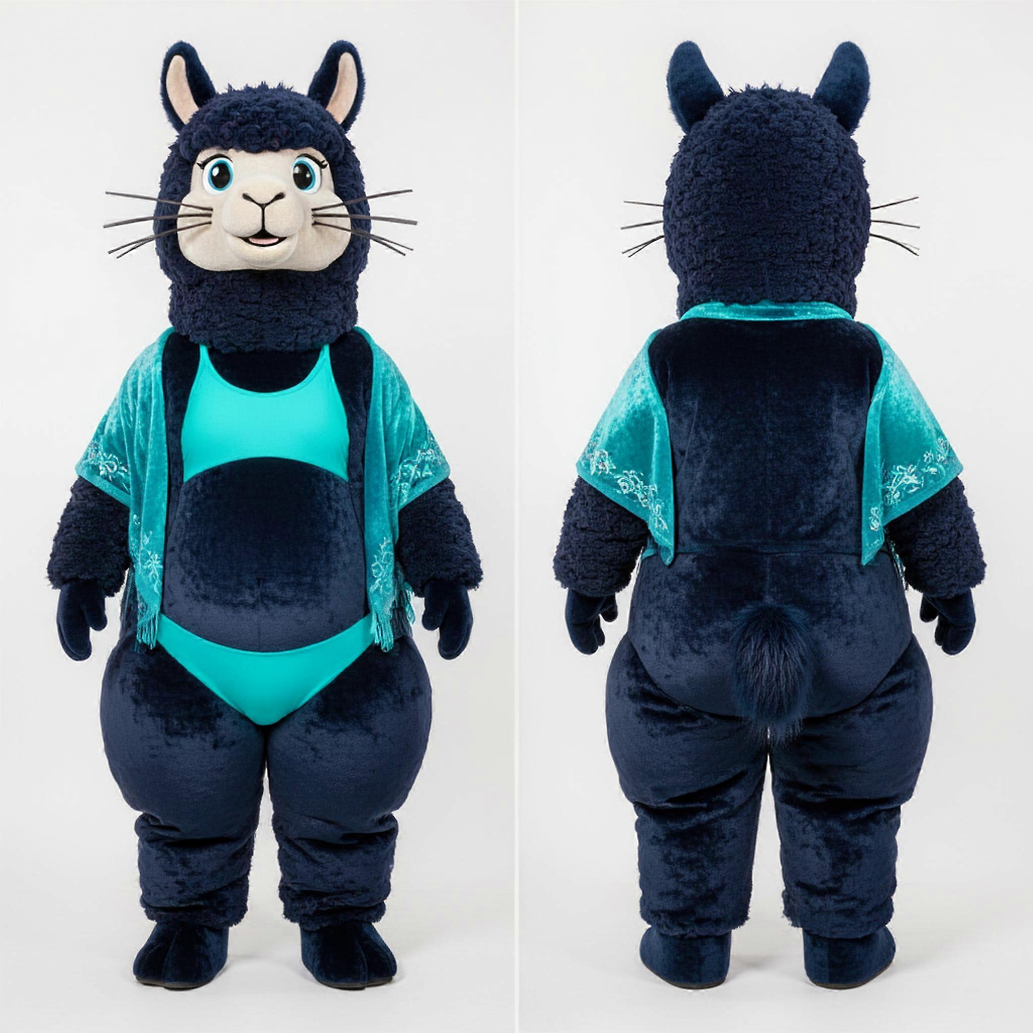 MASTICOT Navy Blue Cuddly Alpaca Mascot