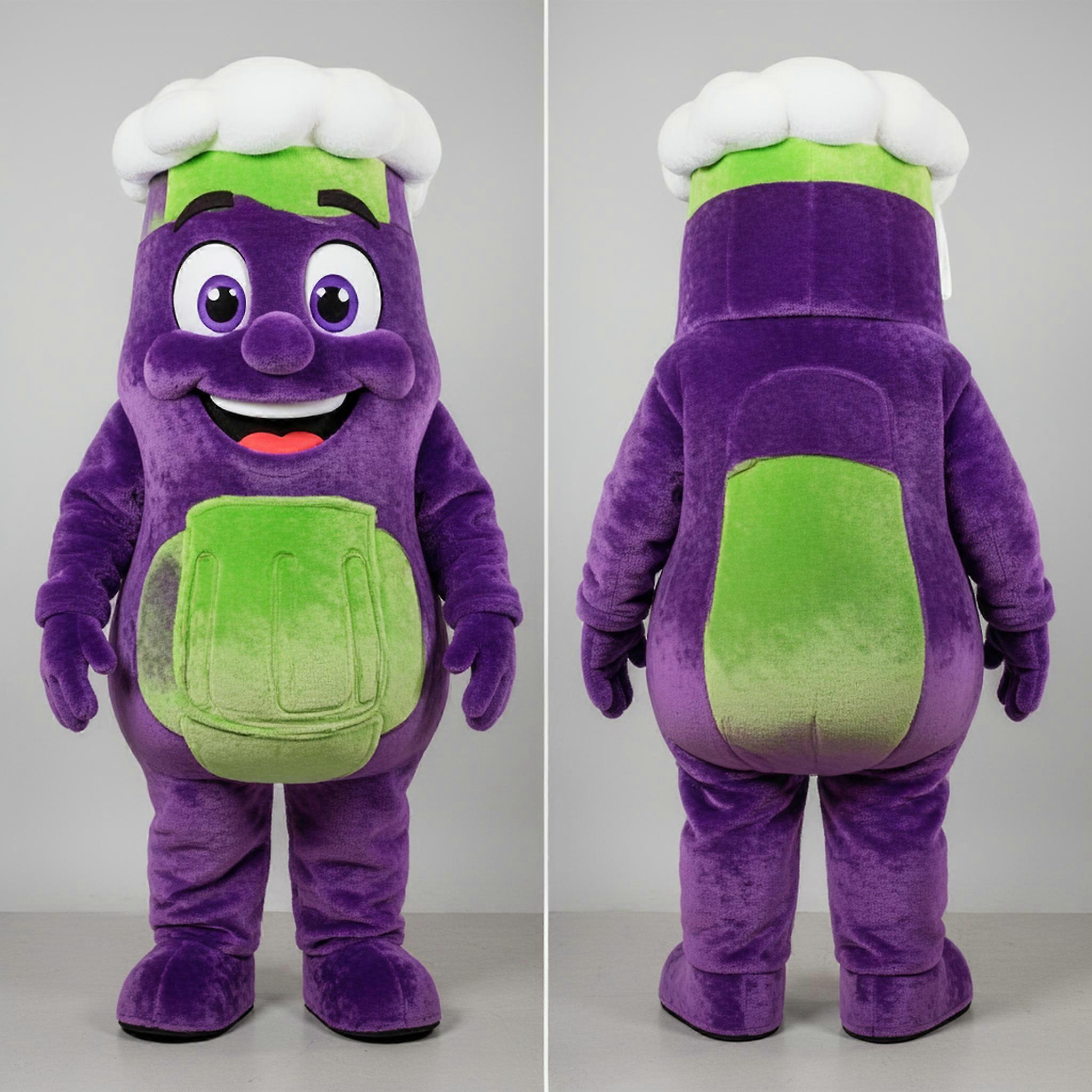 MASTICOT Purple-Green Friendly Green Beer Mascot