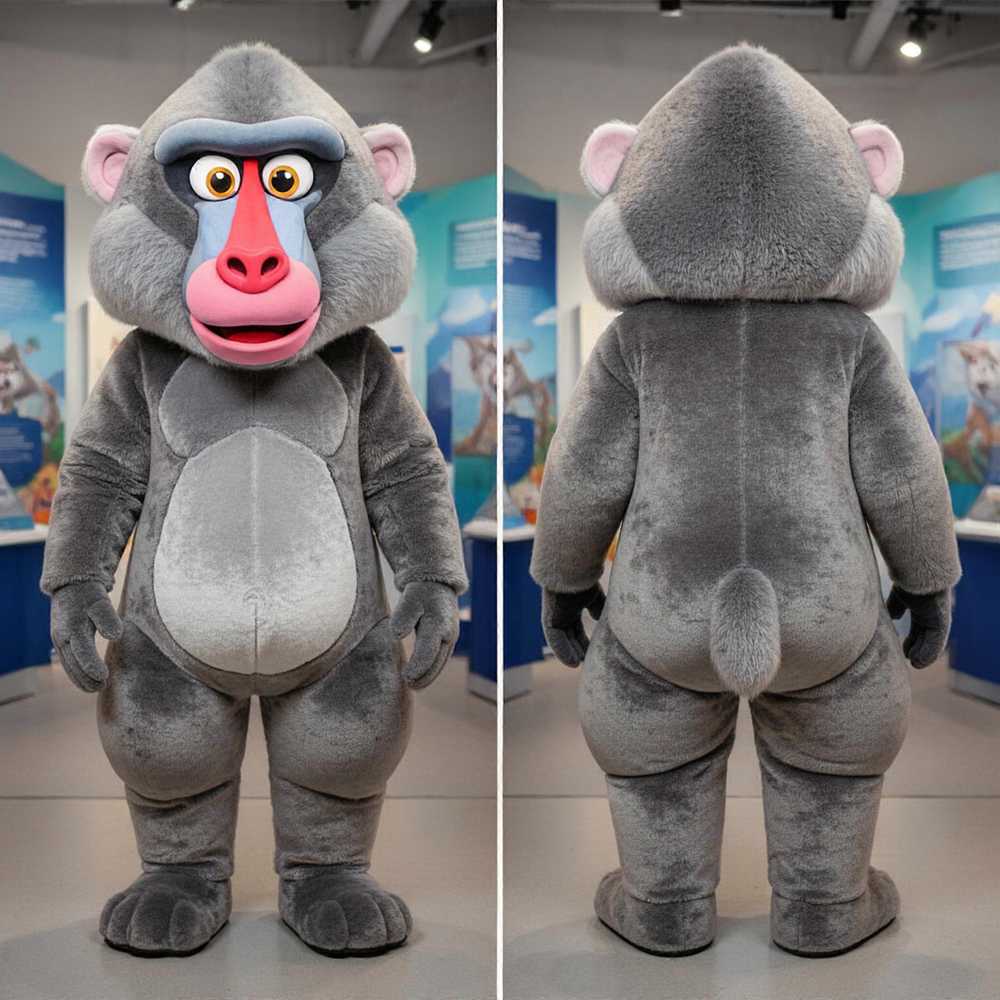MASTICOT Charcoal Velvety Baboon Mascot