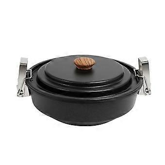 1.6 Liter Lidded Camp Light Pressure Cooker Pot, Steel Nonstick Stewing Pot for Single or Couple Meals, Portable Cookware for Road Trip, Picnics and