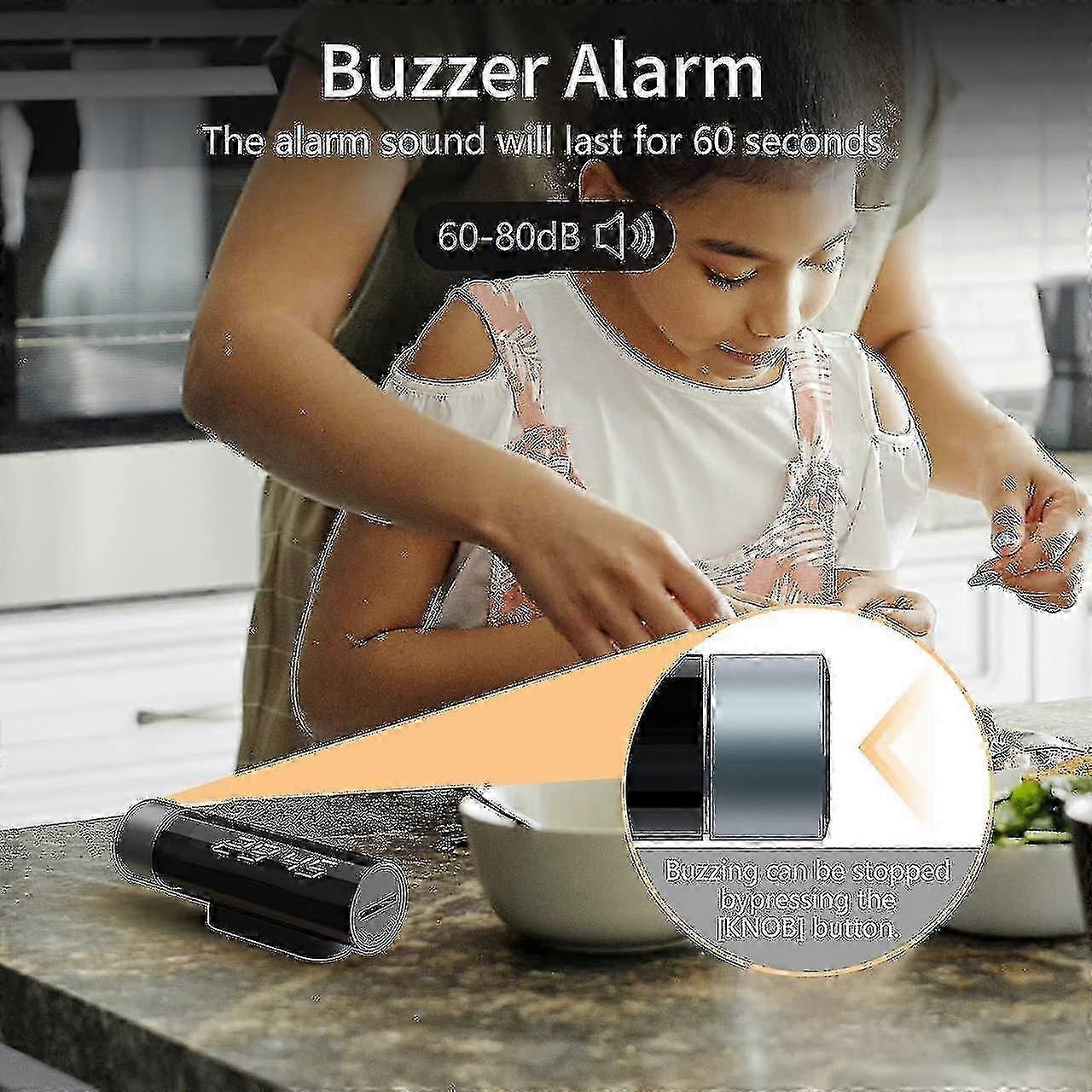 Kitchen Timer, Magnetic Digital Countdown Timer, Hd Lcd Timer With Rotary-