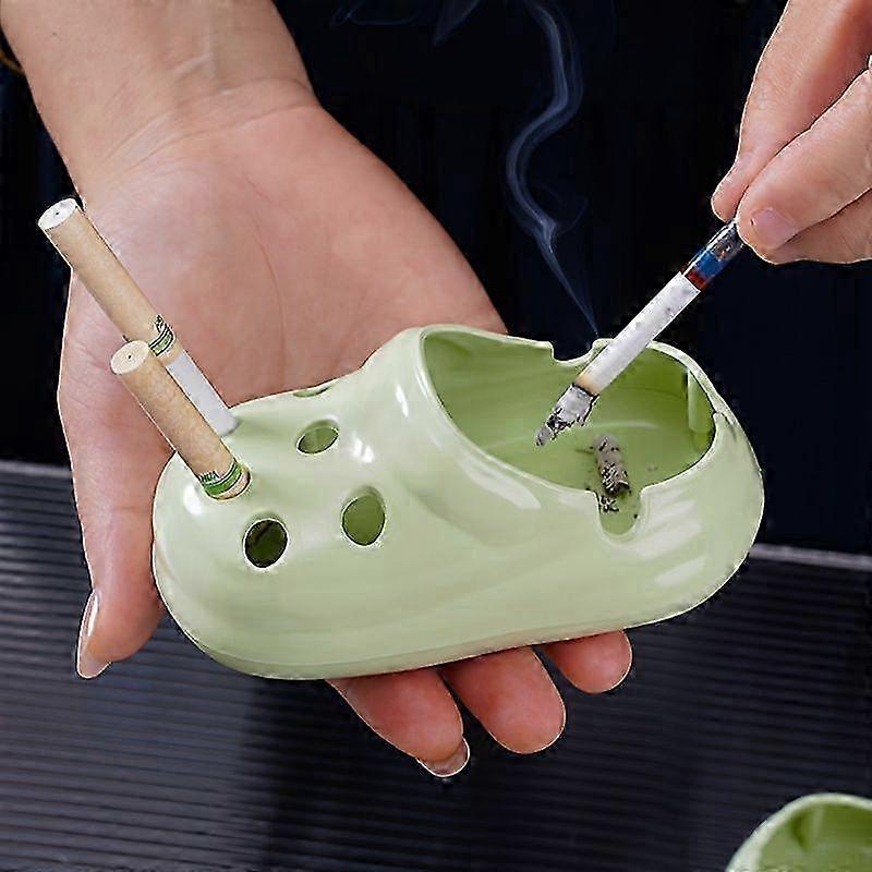 Clog-Shaped Plastic Ashtray With Ventilation