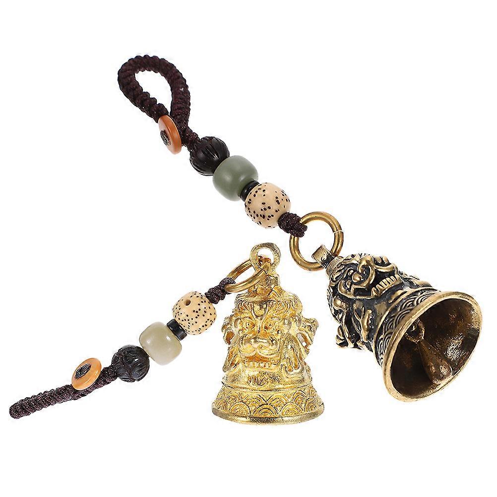 Assorted Chain Bell Charm for Hanging 4Pcs Retro Pendant