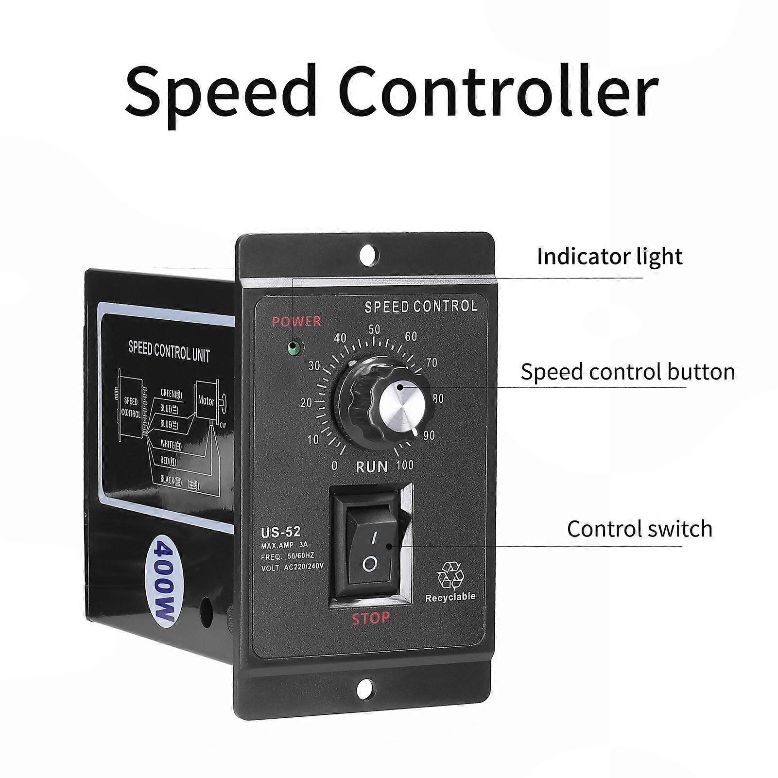 Motor Speed Controller 400W AC 220V with Forward and Reverse Direction Control