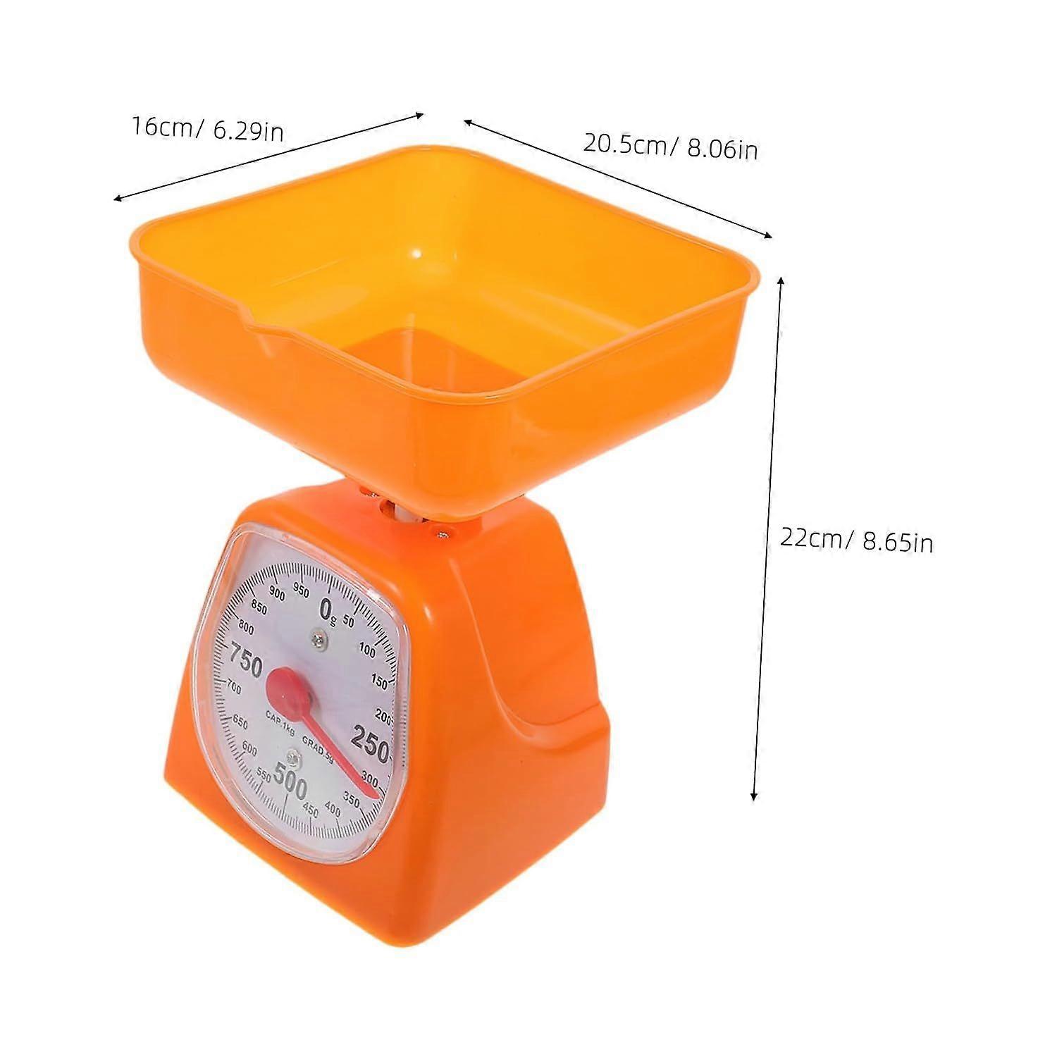 Analog Kitchen Scale 1kg Orange for Small Samples