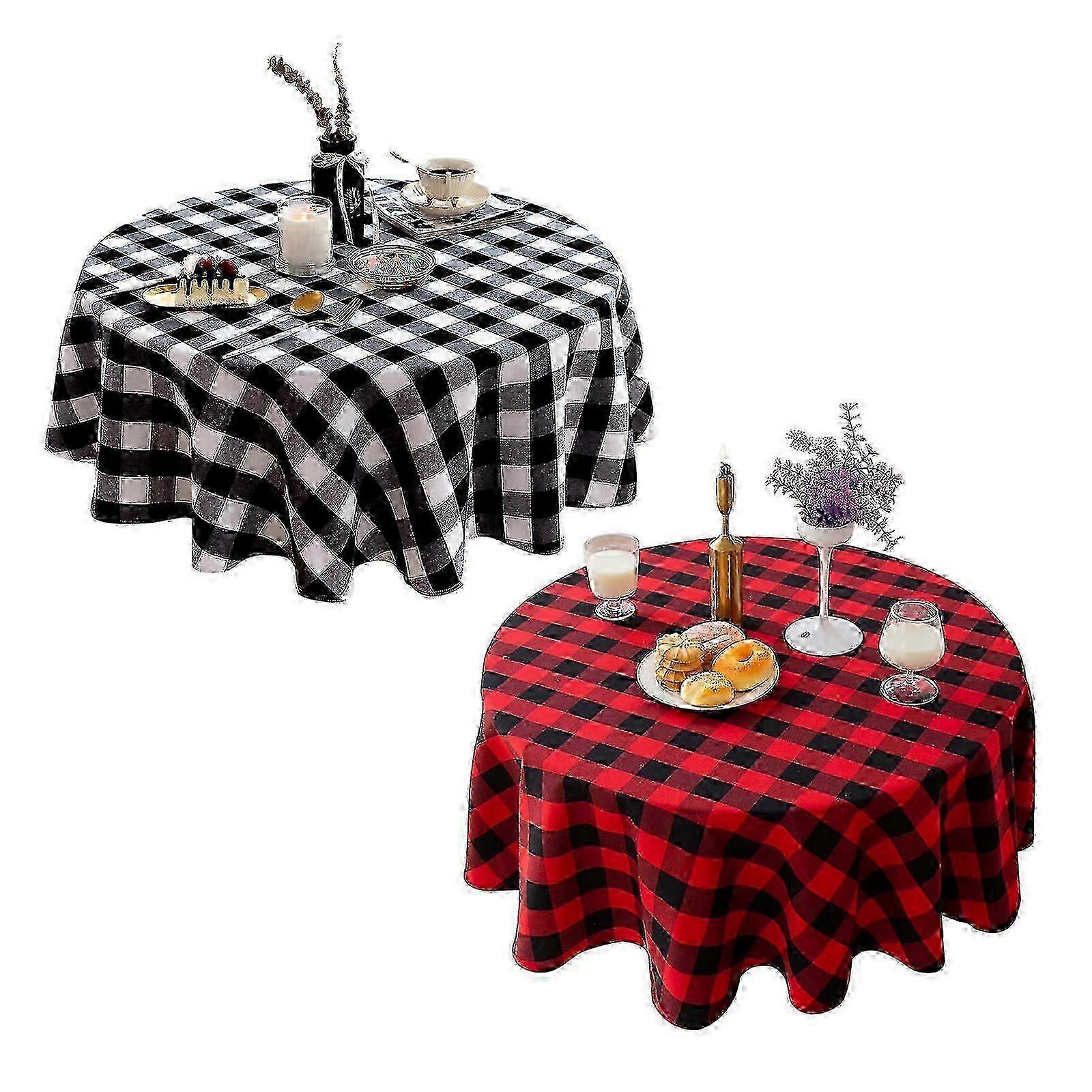 Round table cover compatible with kitchen, wrinkle-resistant tablecloth