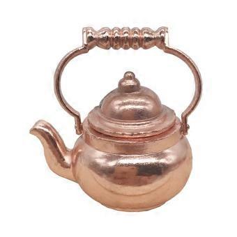 Miniature Teapot Model for Decor in Rose Gold Metal Alloy
