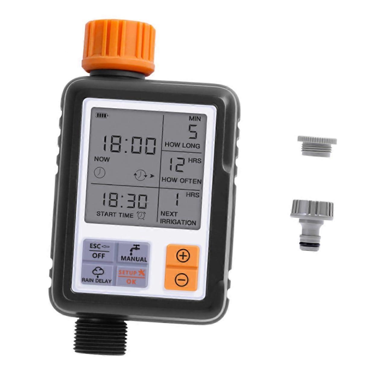 Automatic Water Timer with LCD Display, Digital Garden Irrigation Controller for Lawn and Patio
