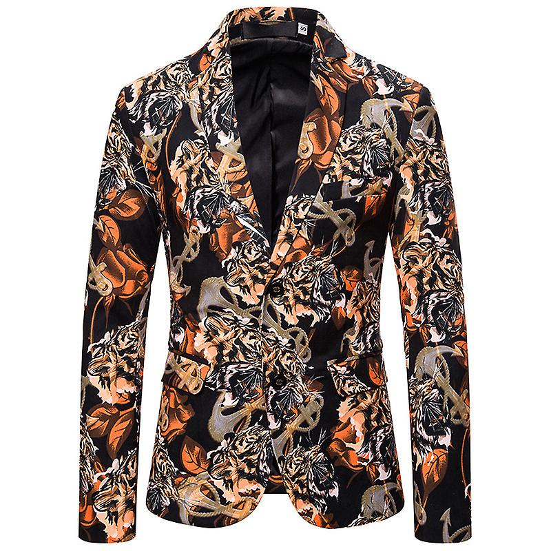 Men's Two Button Party Floral Suitnotched Lapel Slim Fit Blazer