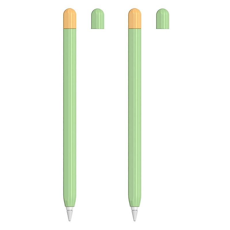 2 Sets Stylus Protective Case For Apple Pencil 2 (Matcha Green)