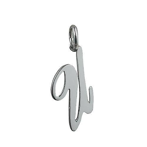 Silver 24x12mm plain Palace script Initial U Pendant