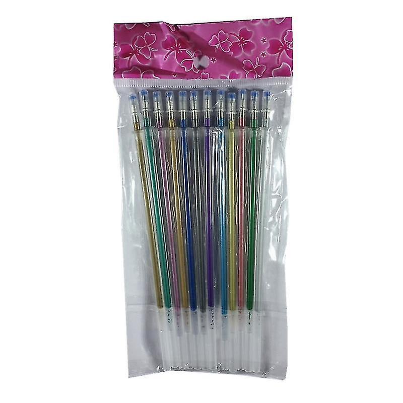 12 Colors C Glitter Multi colored Painting Writing Pen Refill Rod H le Tool