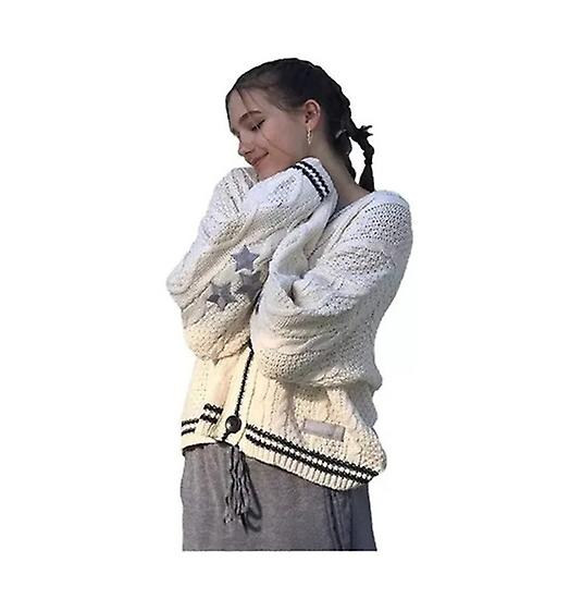 Solid Color Long-sleeved Cardigan Feminine Commuting Knitted Jacket