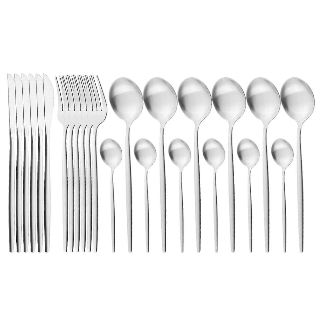 Cutlery Set Stainless Flatware Eating Tableware Cutlery  Silver