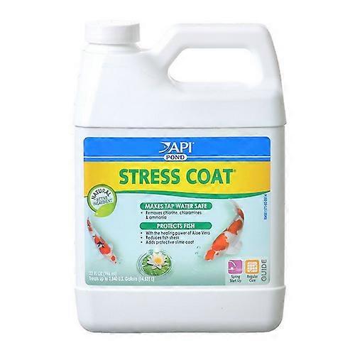 Pond Care Stress Coat Plus 池塘鱼和自来水护发素,32 盎司(处理 3,840 加仑)(1 件装)