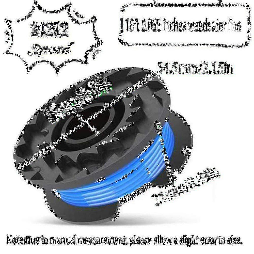 String Trimmer Spool Line For Greenworks 24v 40v 80v (8 Spool, 2 Cap)