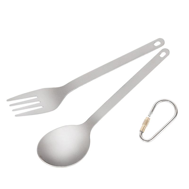 Lightweight Titanium Dinner Fork And Spoon Flatware Cutlery Set