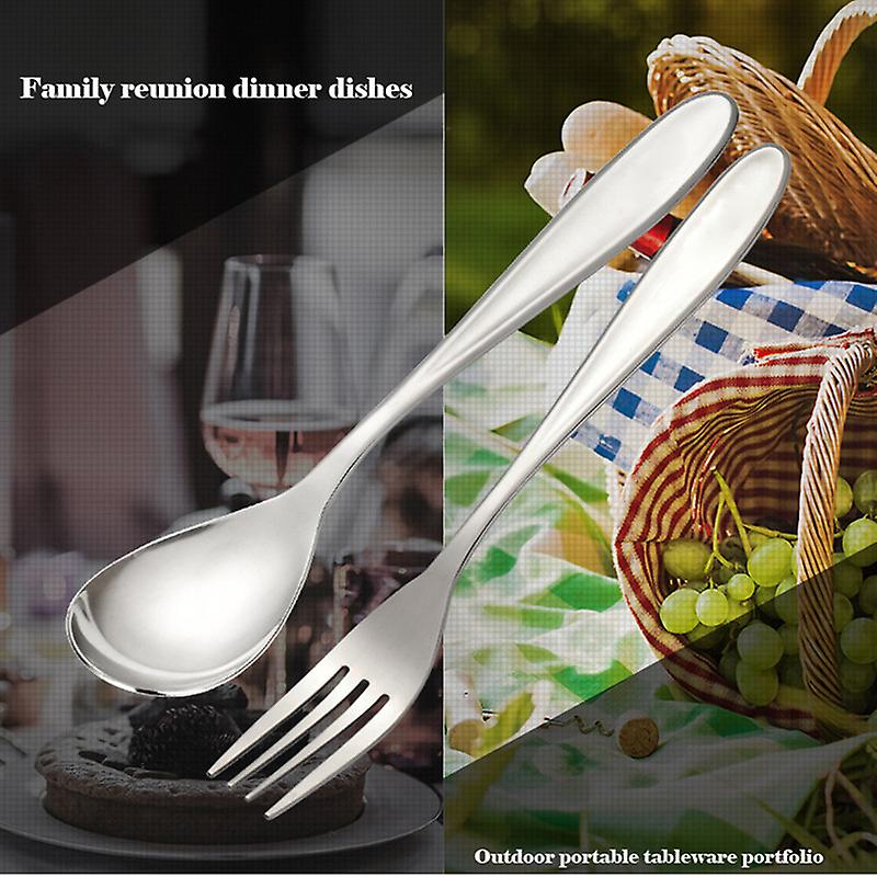 Lightweight Titanium Dinner Fork And Spoon Flatware Cutlery Set