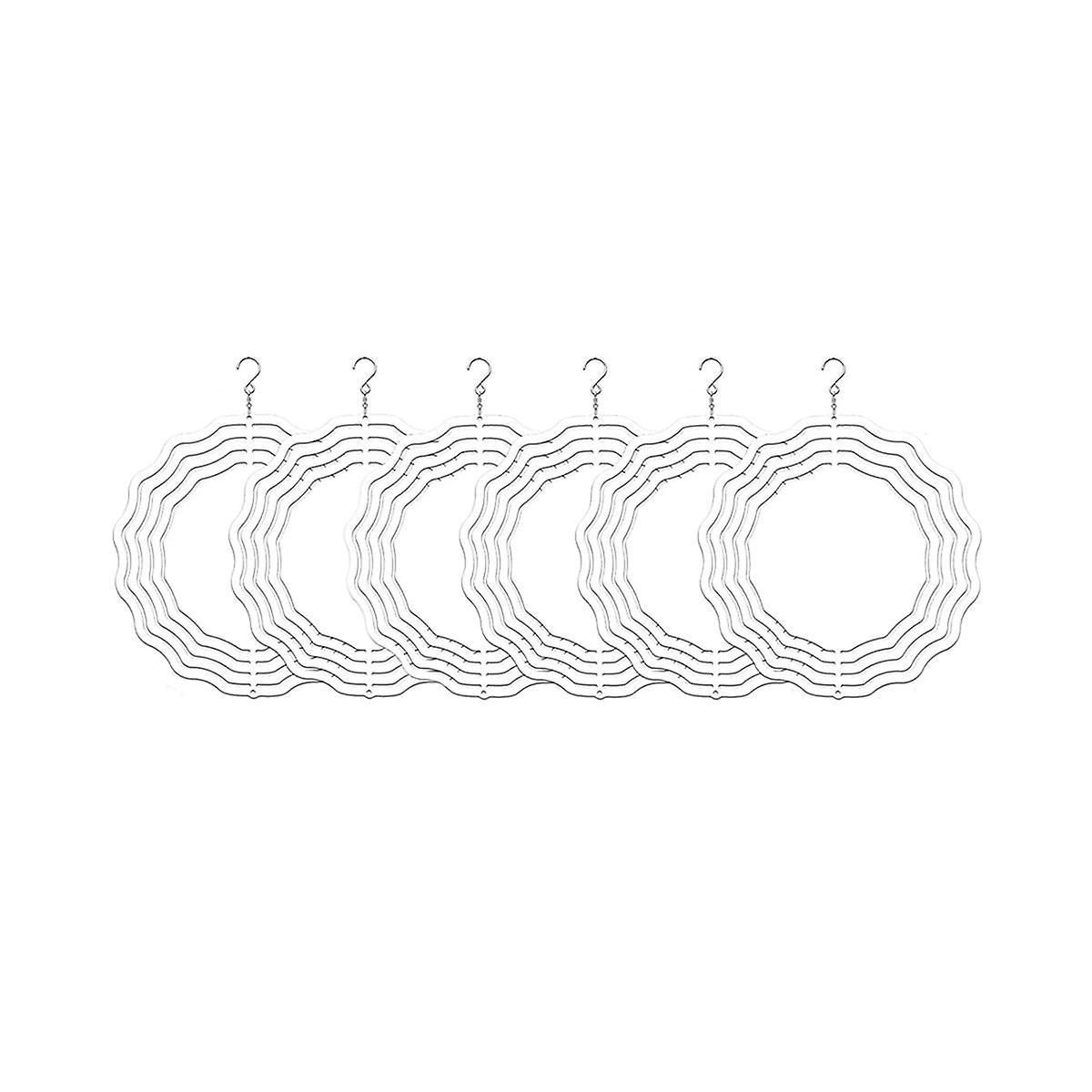 6 Pack 8 Inch Sublimation Wind Spinner Blanks,3D Double Sided Sublimation Wind Powered Kinetic Scul