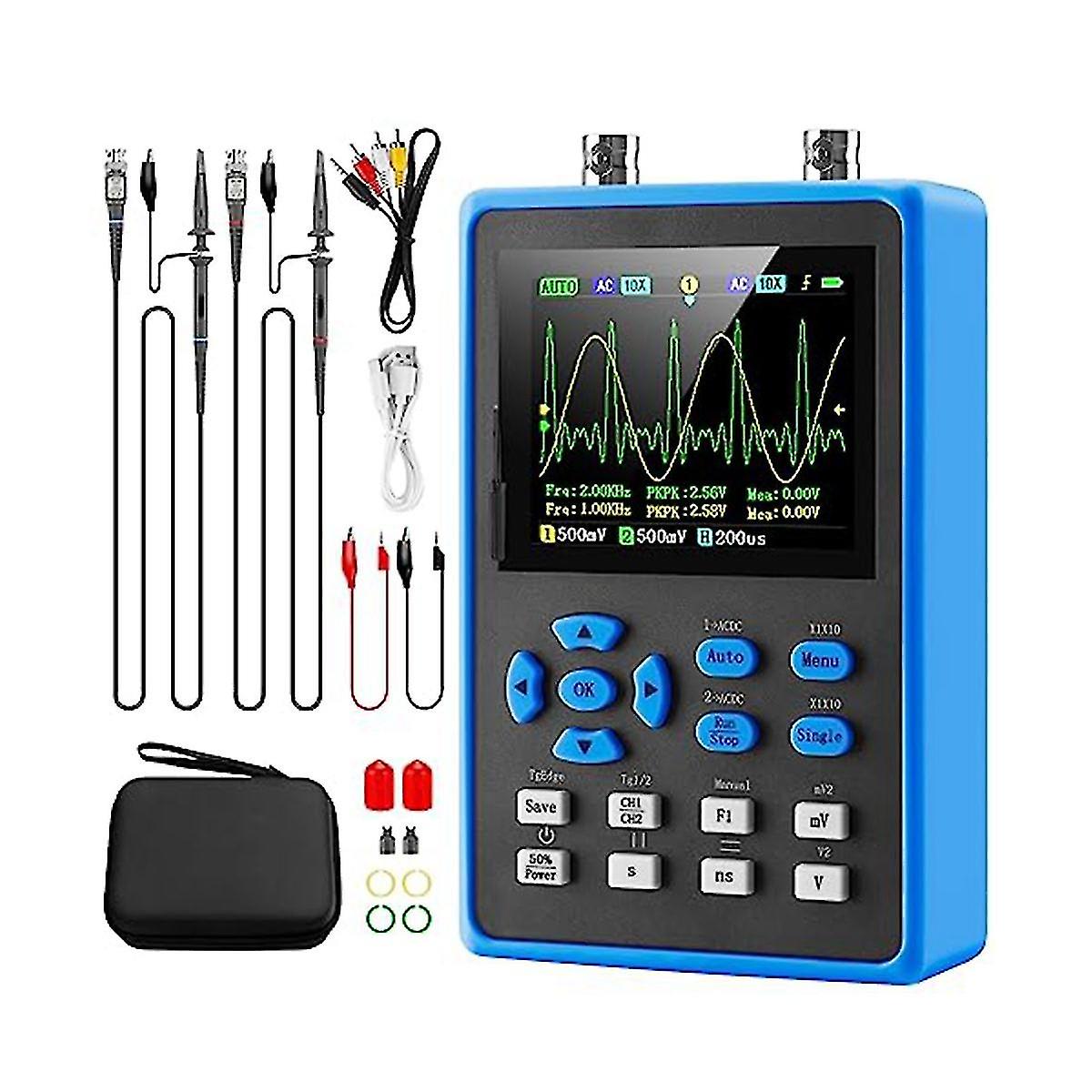 Kit oscilloscope numérique portable LCD – Mini oscilloscope automobile TFT 2 canaux 2,8 pouces, bande passante 120 MHz