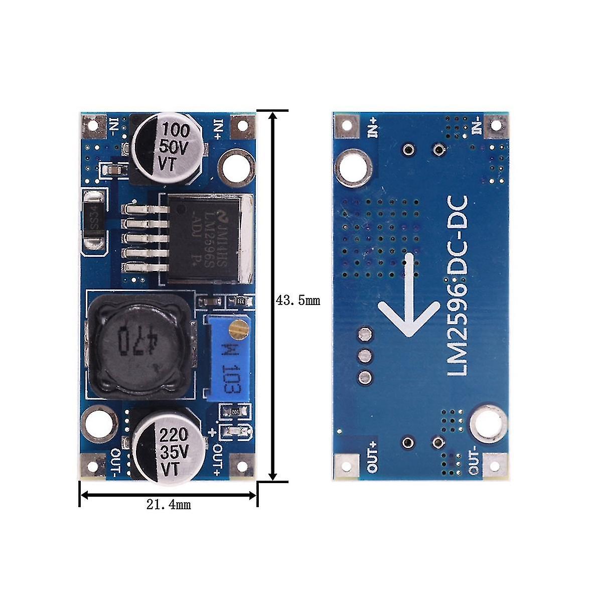 2 Pcs Lm2596s-adj 3-40v Dc-dc Adjustable Step-down Voltage Regulator Powers Module Board 3a Convert