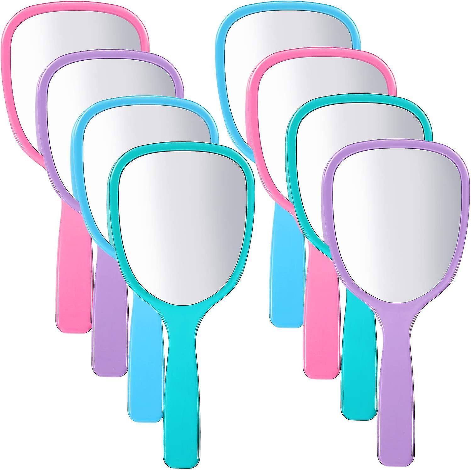 8 Pieces Handheld Hand Mirror Bulk Compact Travel Makeup Mirror Handheld Cosmetic Mirror With Handle