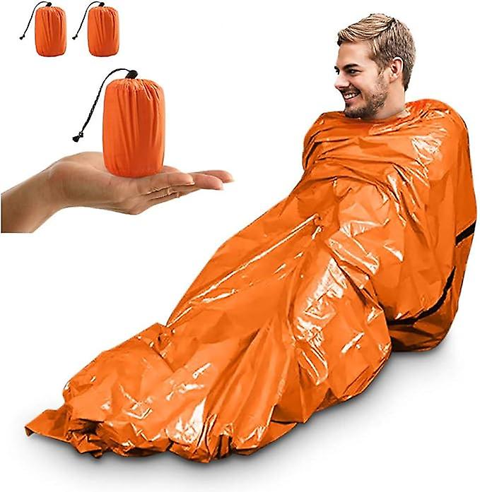 2 Pack Emergency Tent, Portable Emergency Sleeping Bag Emergency Tent Waterproof Survival Sleeping B