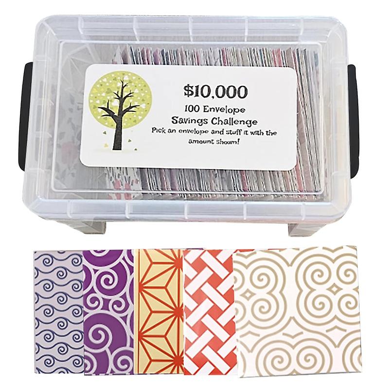  100Pcs Envelope Challenge Box Set Money Savings Challenge Kit Budget Planner Budgeting Accessory 