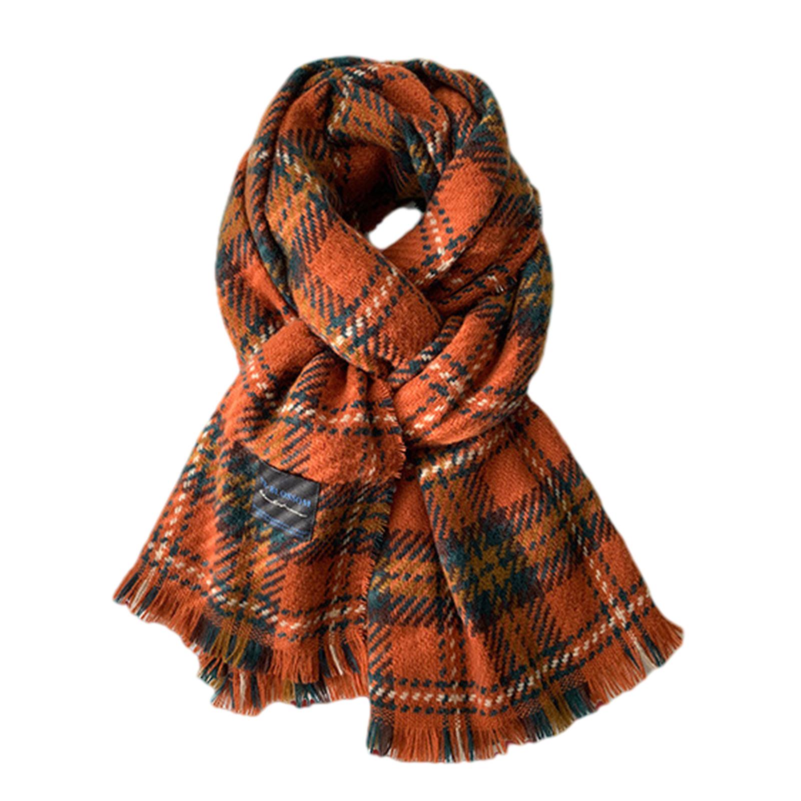 Winter Knitted Wool Red Scarf Fine Workmanship Warming Scarf for Walking