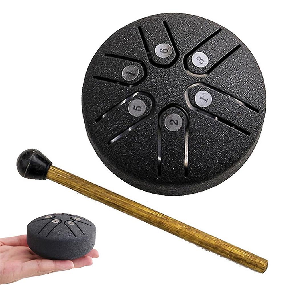 Mini Steel Tongue Drum, Mini Steel Tongue Drum Buddha Stones, 3 Inches 6 Note Handpan Steel Drum, Education Entertainment Meditation Yoga Zen Birthday