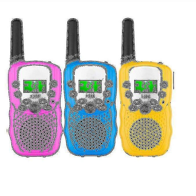 Kids Walkie Talkies 3 Pack,3 Miles Long Range With Backlit Lcd Flashlights.c