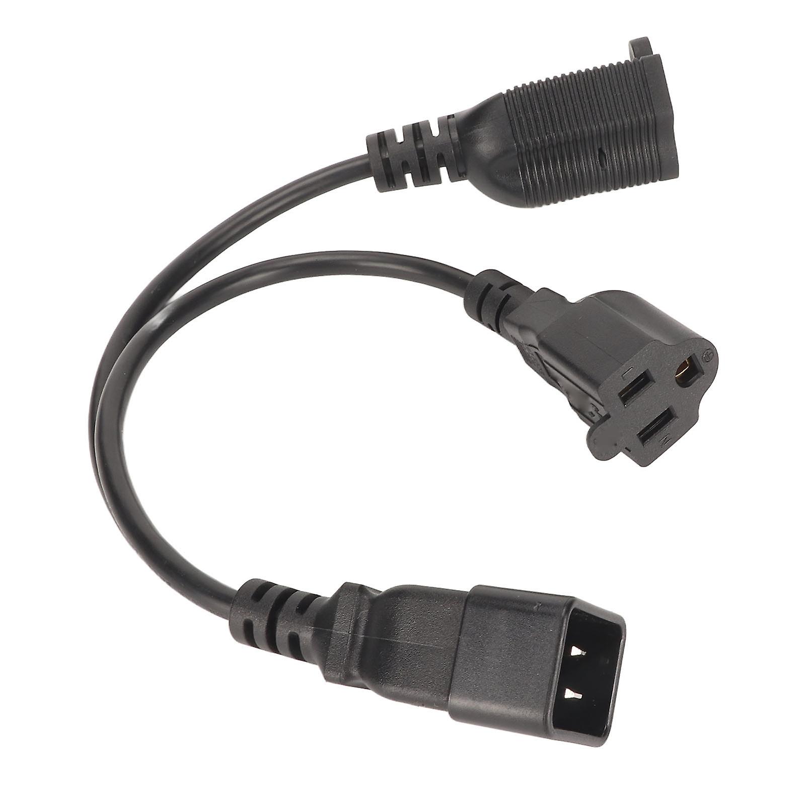 IEC320 C14 to 5-15R & 5-20R Y Split Power Cable 12.6in PVC