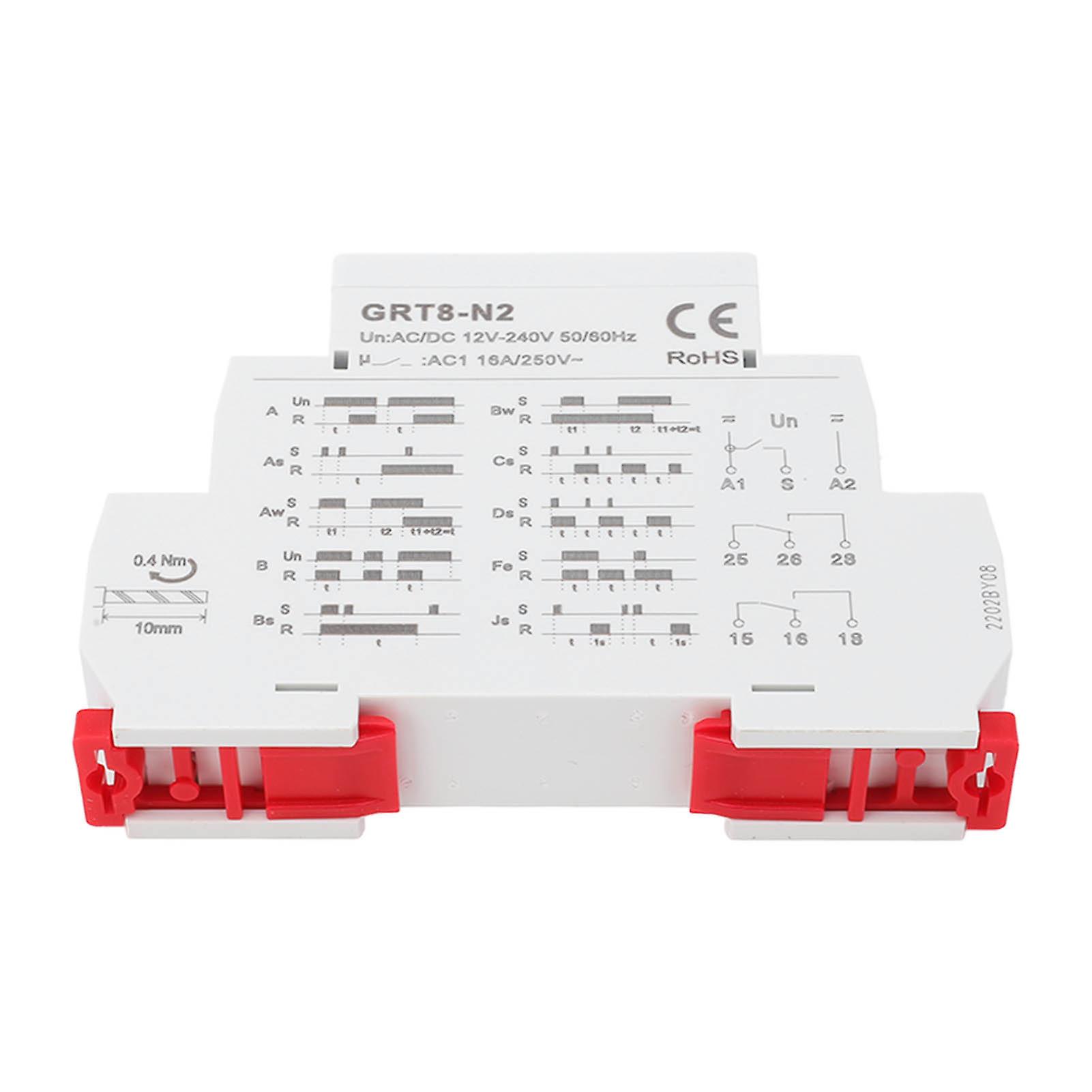 Multifunctional Time Relay LED Indicator Rail Mounting Flame Retardant Delay Relay C for Industry 