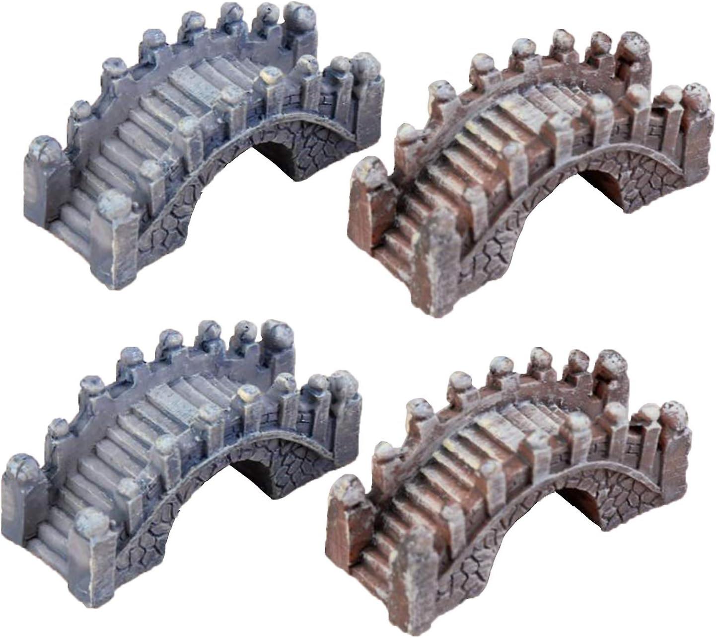Feengarten Stein Bogen Brücke Figuren, 4 Stück Miniaturen Ornamente Mikro Landschaft Gartenbrücke Puppenhaus DIY Outdoo