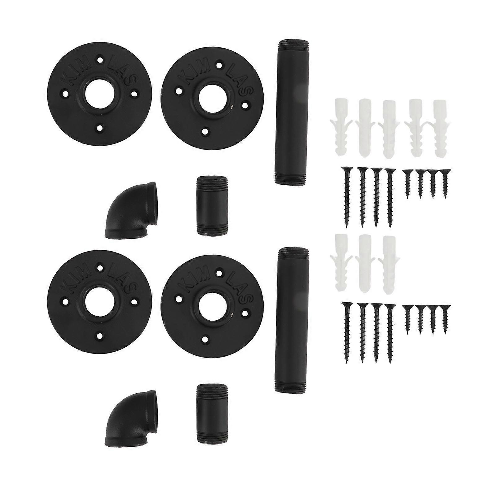 Wall-Mounted Iron Pipe Rack for Plants and Decor in Living Spaces