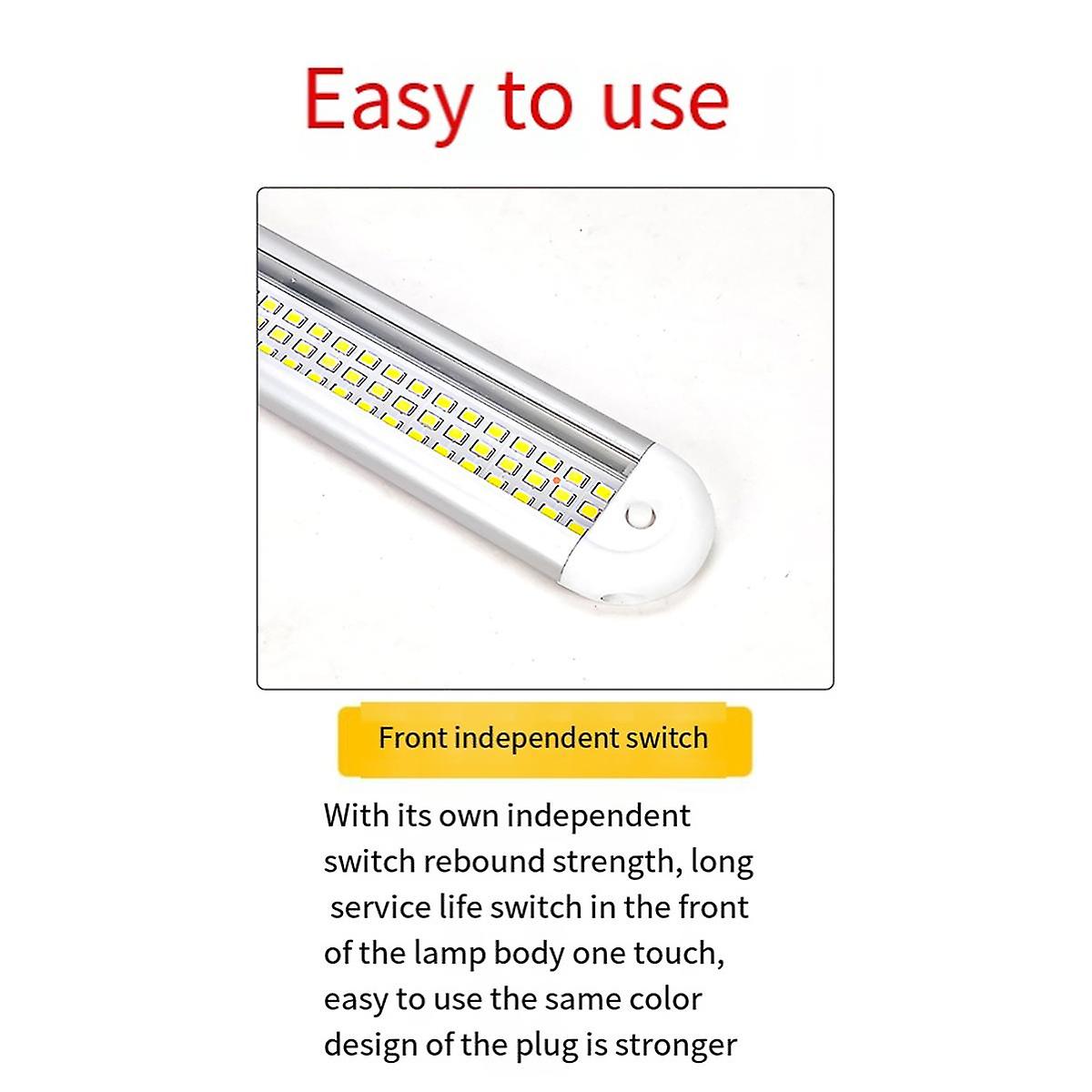 120LED Car Interior Light Bar Strip with ON/OFF Switch for Truck RV Van Lorry Boat Motorhome Readin