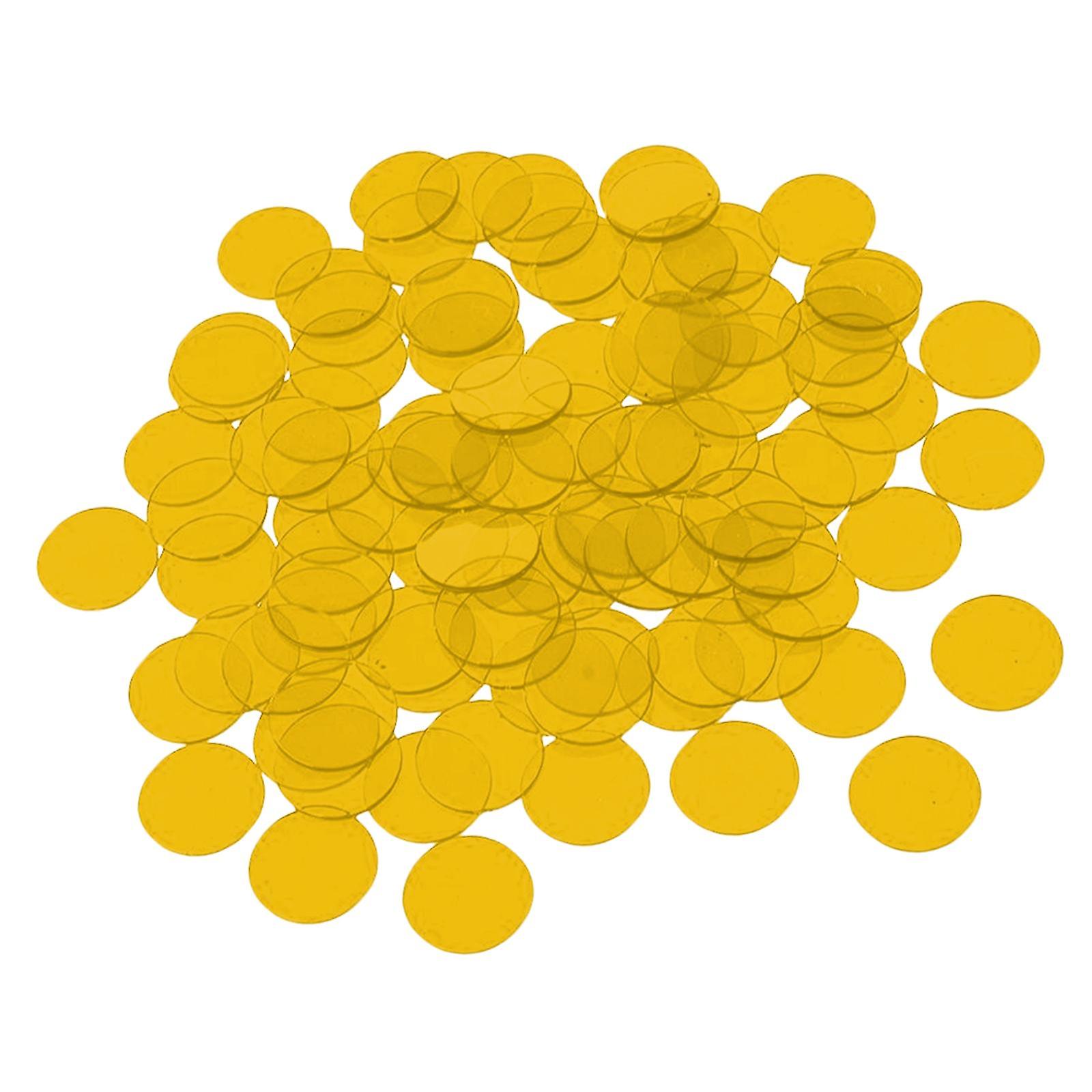 100Pcs Plastic Bingo Chips Markers for Roulette Games Learning Math Counting Orange