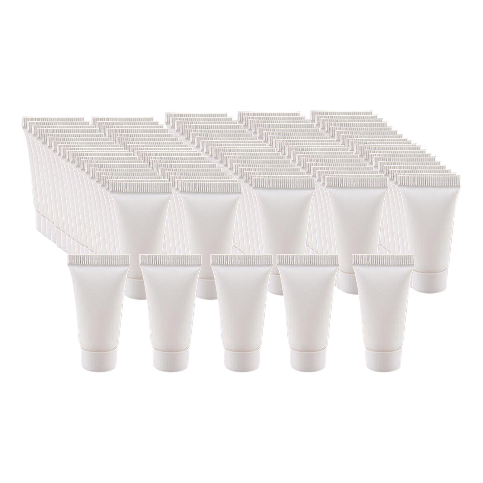 100Pcs Empty Soft Tubes Bottle 5ml with Caps for Makeup Cream white