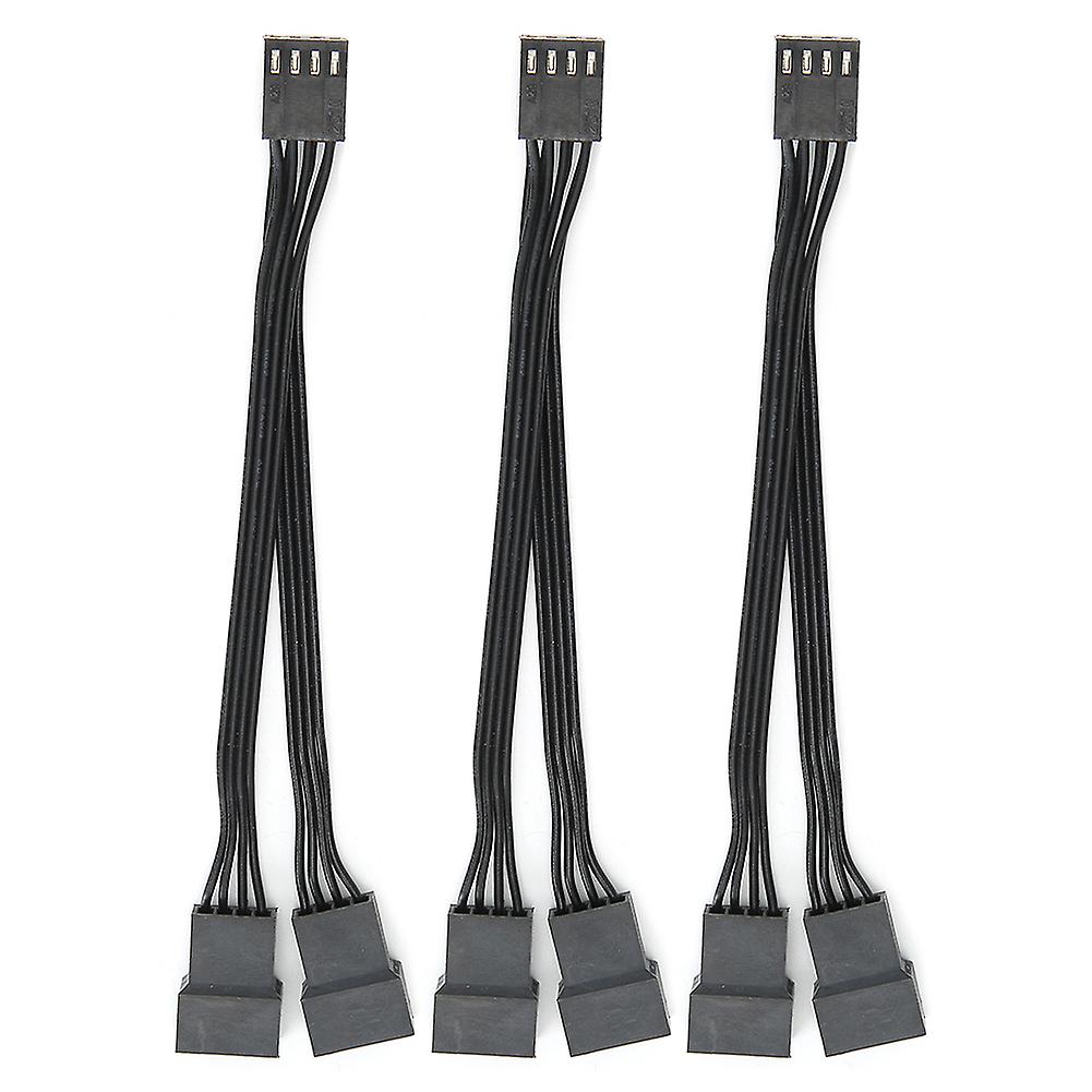 3 Pack YSplitter 4 Pin 1 to 2 Sleeved Splitter Adapter Cable for Computer Case Fan Power Supply