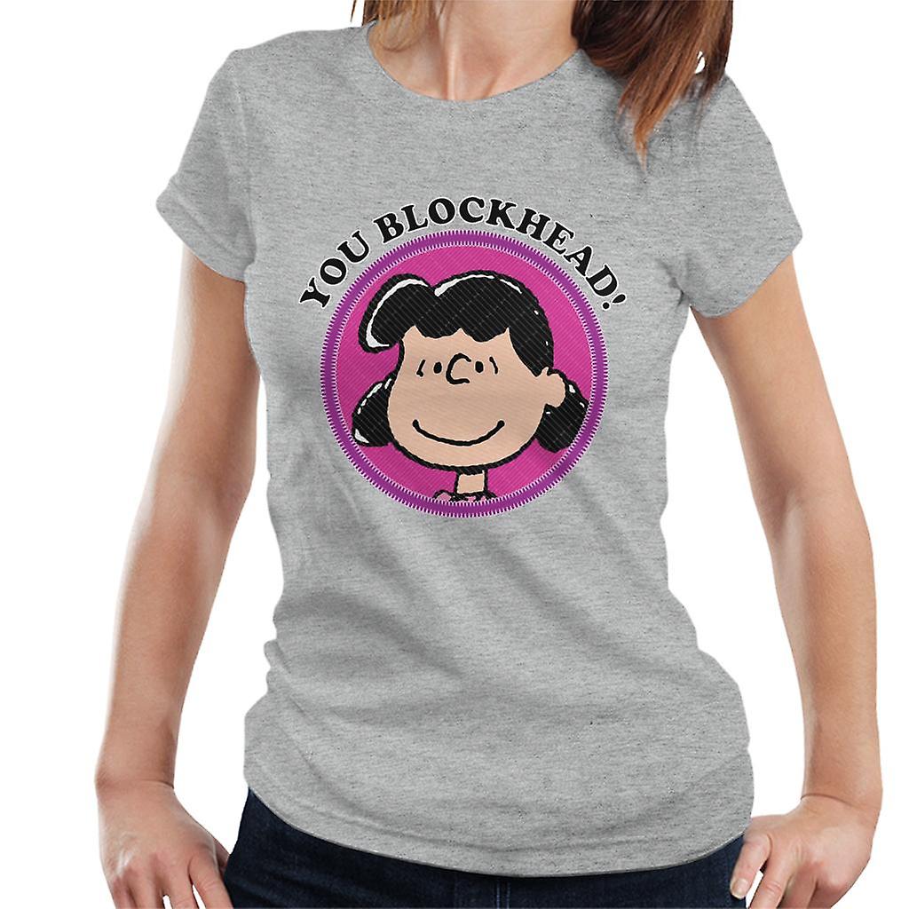Peanuts You Blockhead Lucy Badge Women's T-Shirt