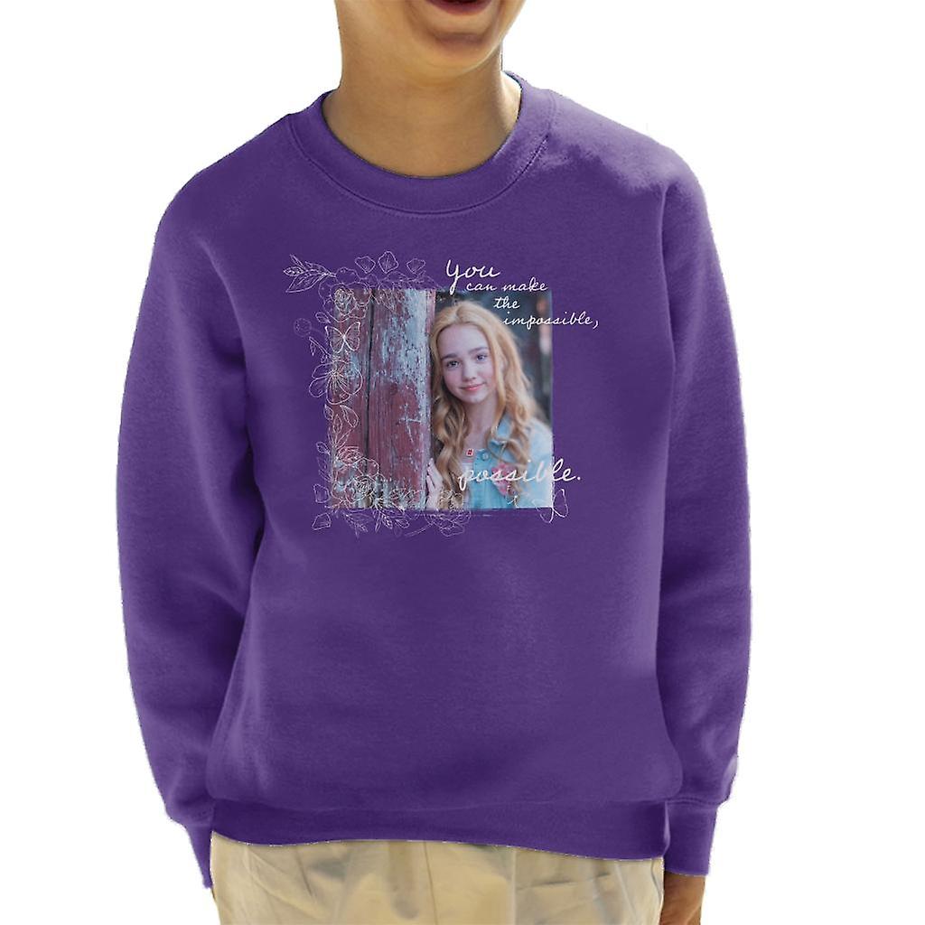 Holly Hobbie You Can Make The Impossible Possible White Text Kid's Sweatshirt