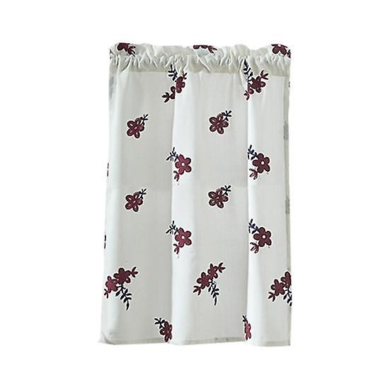 Solid Color Flower Pattern Kitchen Short Curtain Valance Drape Window Home Decor
