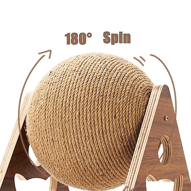 Wooden Cat Scratching Ball Cat Grinding Claw Hemp Rope Cat Scratching Post Scratch Resistant Cat Toy