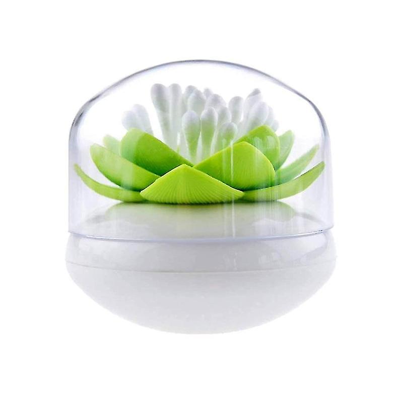 Cotton Swab Holder Toothpick Box Lotus Cosmetic Storage Bathroom Decor Q-Tips Toothpicks Storage Organizer