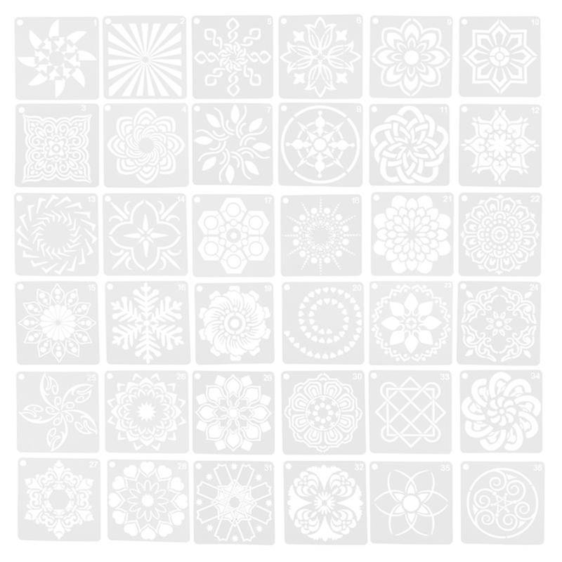 36pcs Mandala Stencil