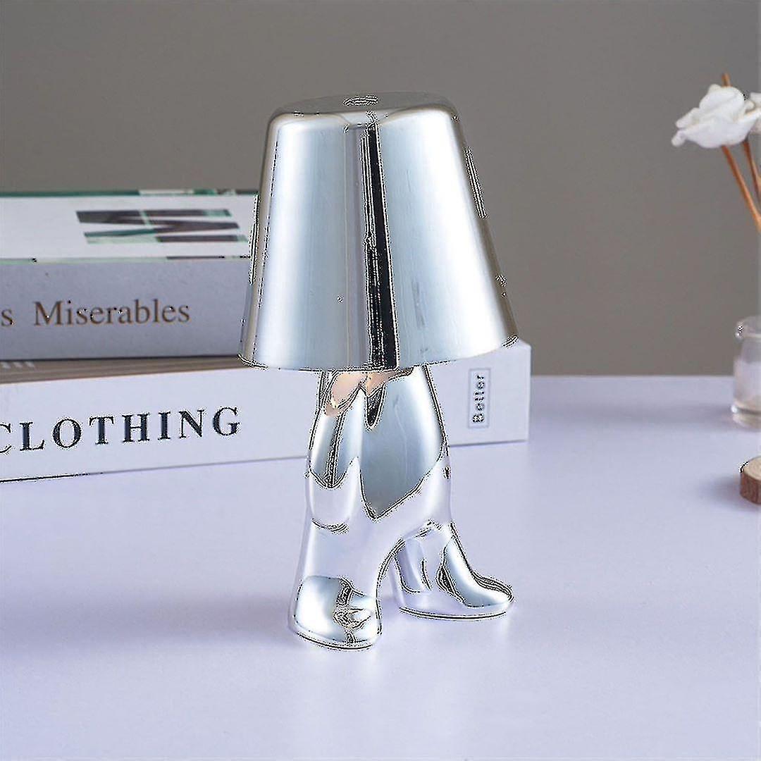 Bedside Touch Table Lamp, Thinker Lamp Desk Cordless Recharable Portable Rative D Lamp With Usb Char