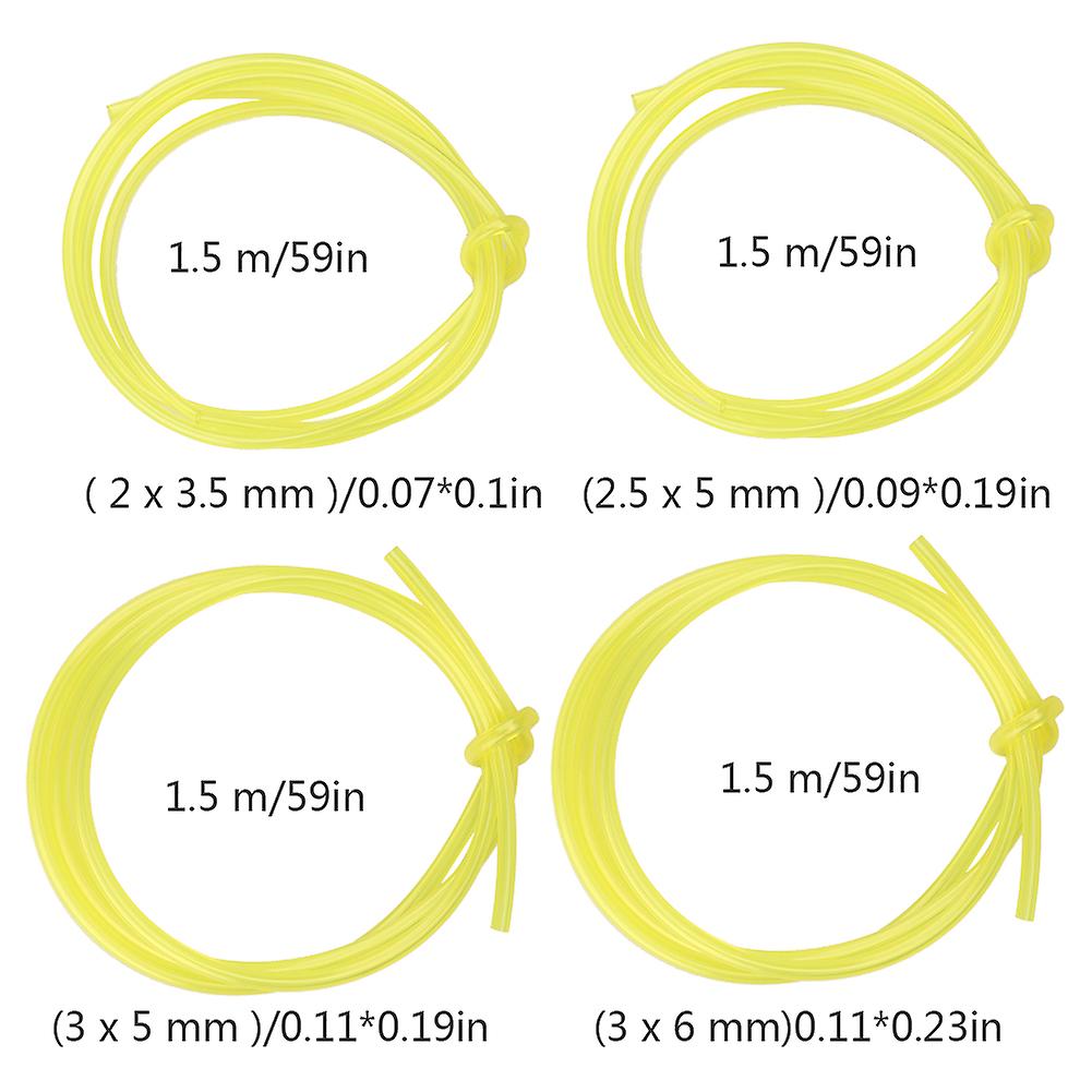 1.5m Yellow Fuel Line Hose Set with 4 Sizes & 8 Fuel Filters