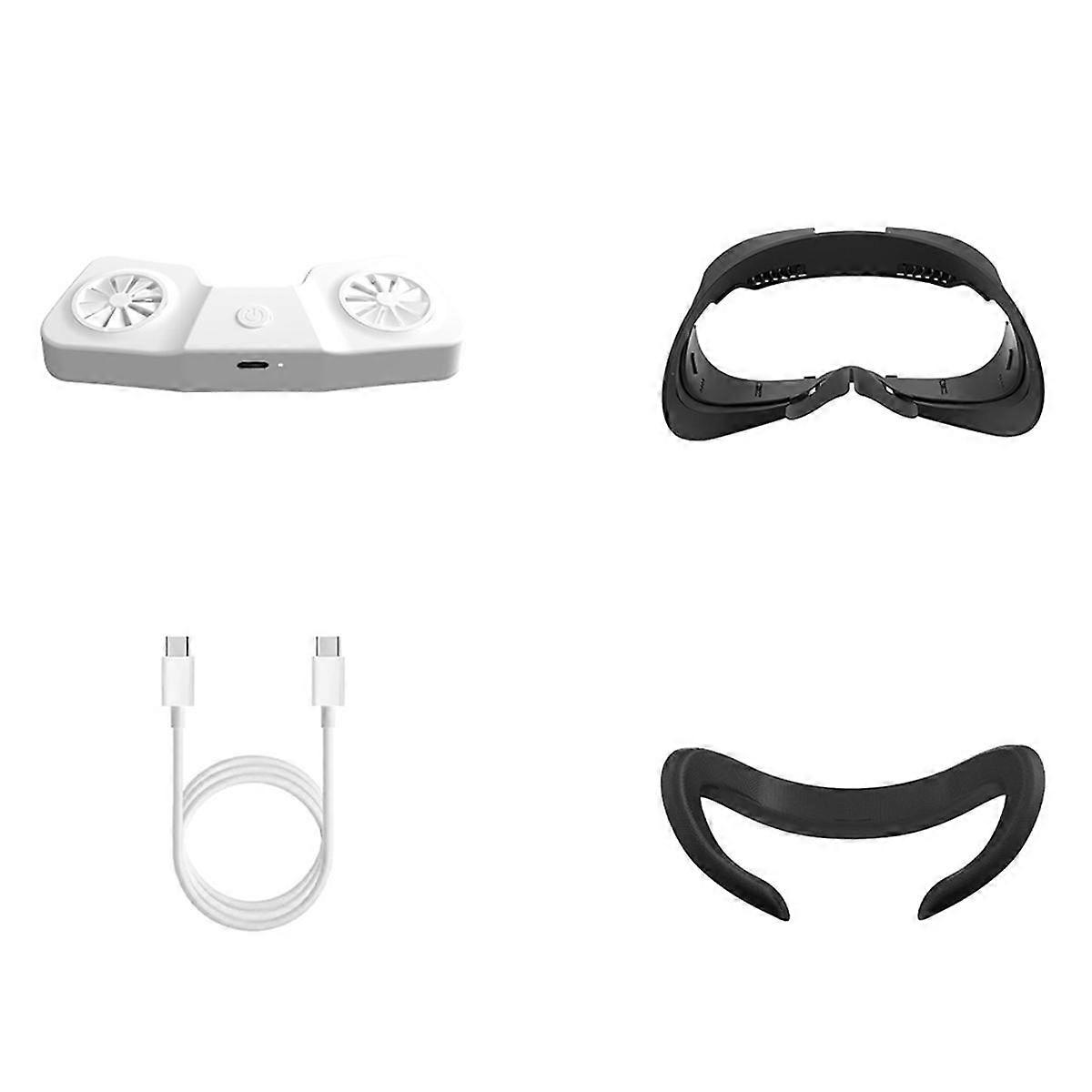 For 3 Air Circulation Face Cover with Cooling Fan VR Headset Replacement Interface Mask for Quest3 B