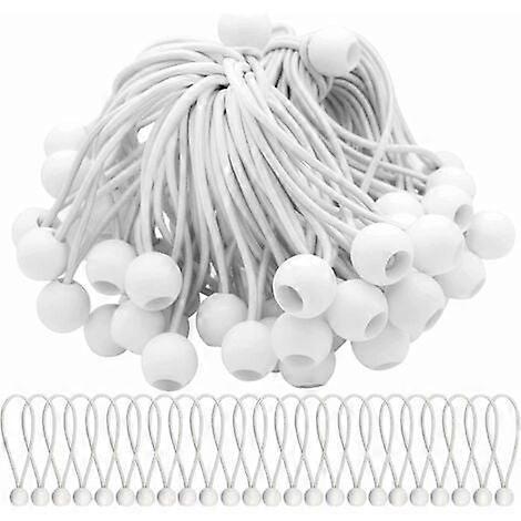 Pack of 75 Elastic tensioners Elastic cords with balls Elastic bungee cord Elastic balls for marquees, tents, banners and tarpaulins