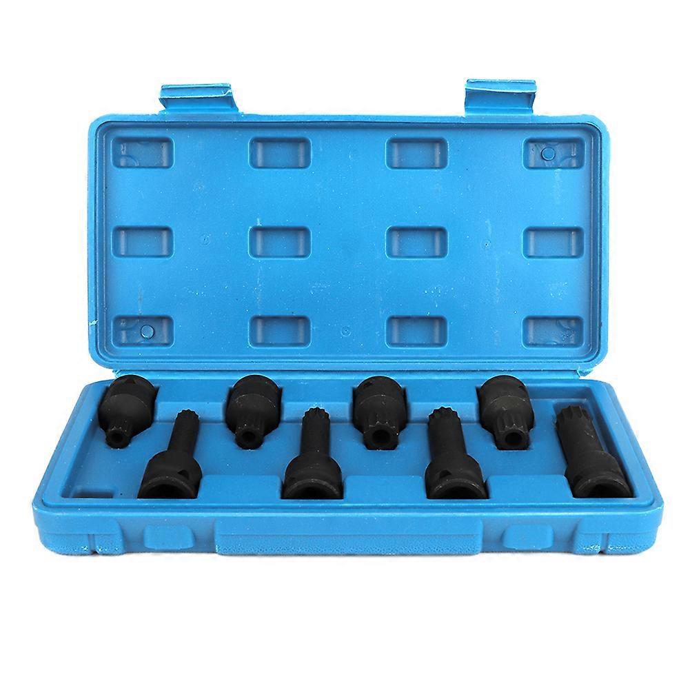 8Pcs M12~M18 Hollow 12 Point Bit Socket Wrench Set Car Repairing Tool Kit E2U411